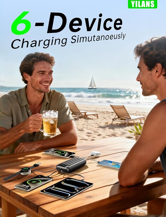 Portable Charger, 50000mAh Power Bank Built-in Cable, 22.5W PD USB C In & Out - Image 3