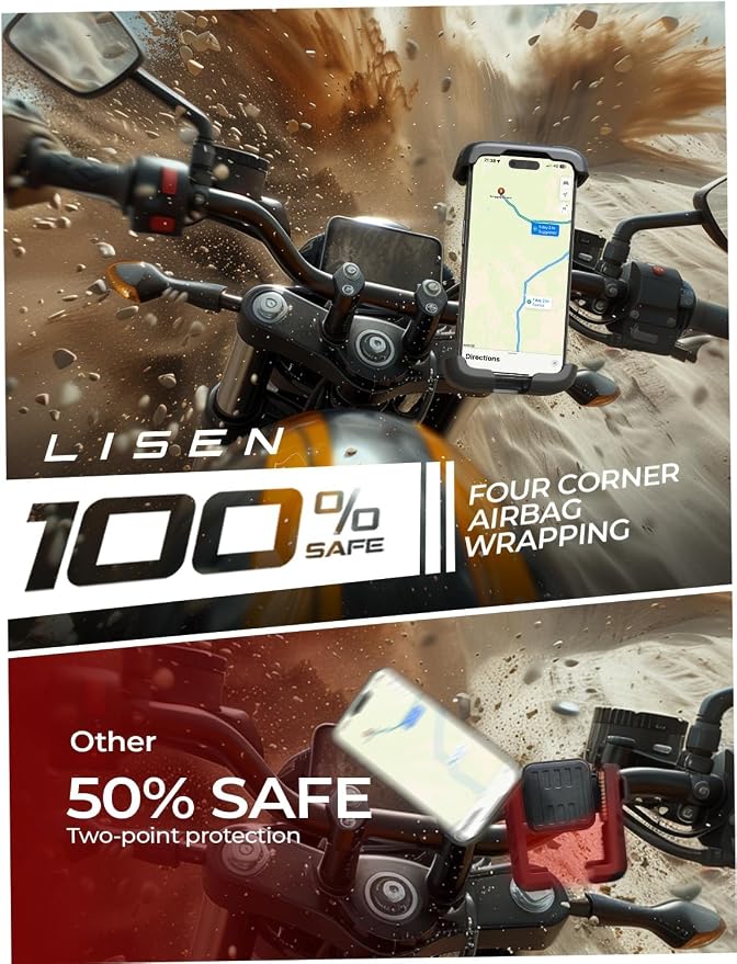 LISEN Ebike Phone Holder Mount Bike Cell Phone Holder Handlebars fit Adults Kids - Image 5