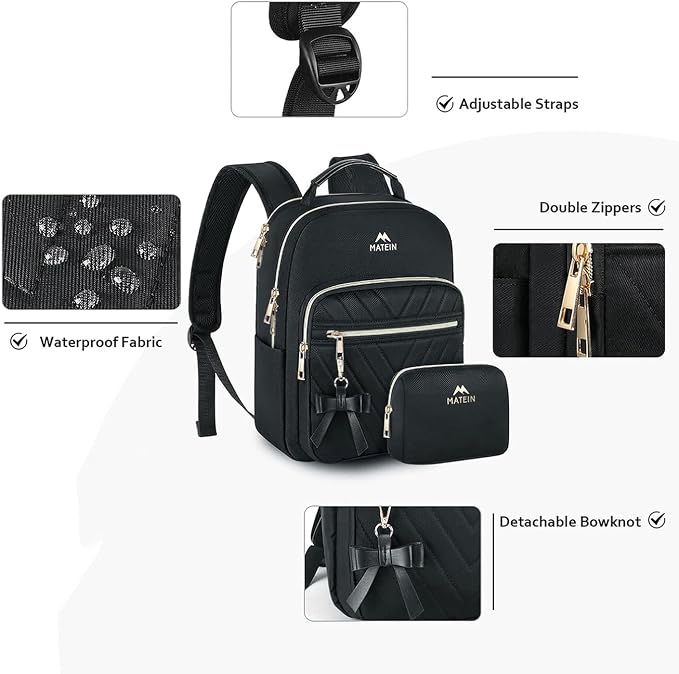 MATEIN Mini Backpack for Women, Waterproof Stylish Daypack Purse Shoulder Bag - Image 3