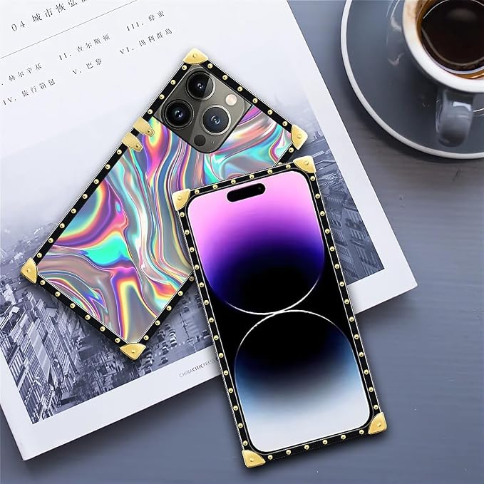 Compatible with iPhone 14 Pro Max Case, Holographic Abstract Iridescent - Image 6