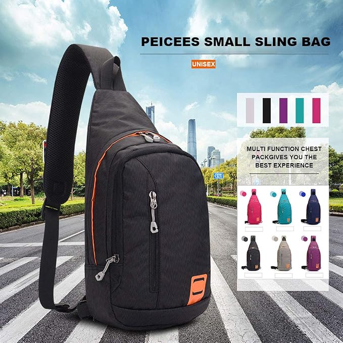 Peicees Small Sling Backpack Waterproof Unisex Shoulder Bag Chest Crossbody - Image 7