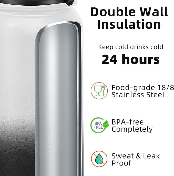 Fanhaw 40 oz Insulated Stainless Steel Water Bottle - Image 3