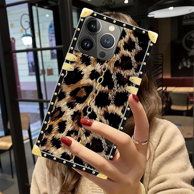 Compatible with iPhone 12 Pro Max Case, Seamless Gold Chain Leopard Luxury - Image 6