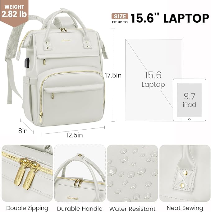LOVEVOOK Leather Laptop Backpack - Image 4