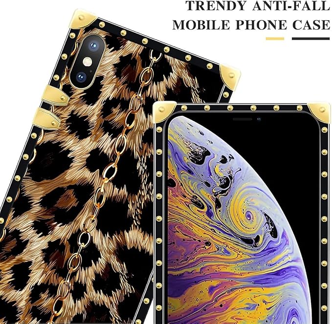Compatible with iPhone Xs Max Case, Seamless Gold Chain Leopard Luxury Golden - Image 4