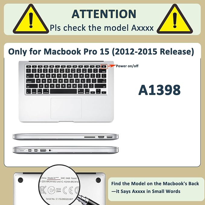 Protective Case for MacBook Pro 15 inch Retina 2012-2015 Release, Durable - Image 2