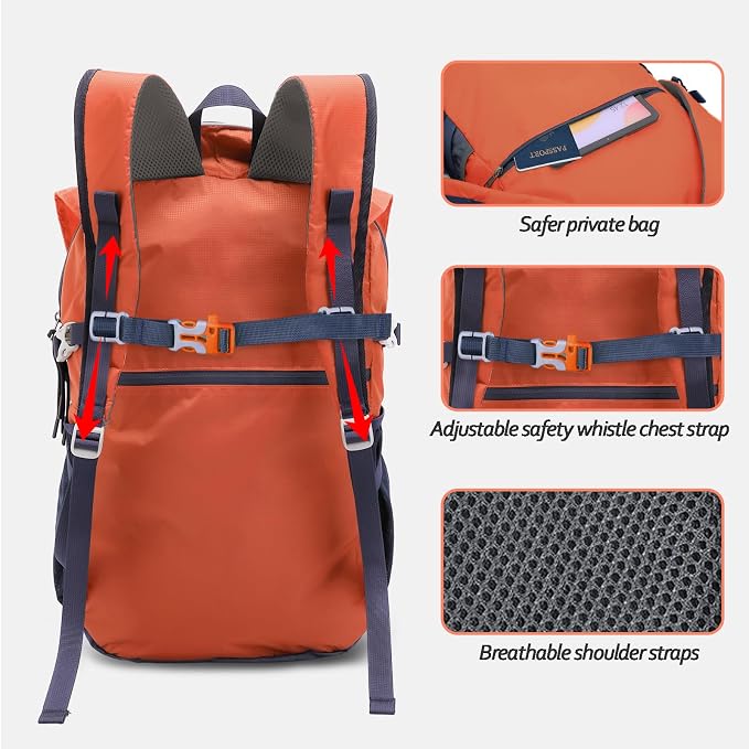 Seektop Ultra Lightweight & Packable Hiking Backpack 20L, Water-Resistant - Image 3