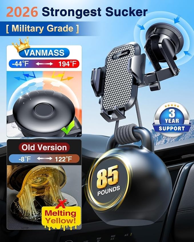 VANMASS Car Phone Holder Cell Phone Mount - Image 7