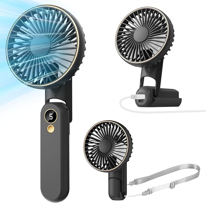 Portable Handheld Fan, 180° Foldable Personal Fans, USB Rechargeable Mini Hand by Unknown
