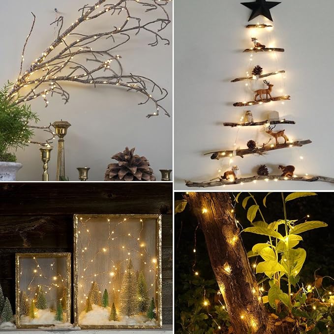 3 Pack Rechargeable Fairy Lights 10ft 30 LED, 4 Modes Battery Copper Wire - Image 6