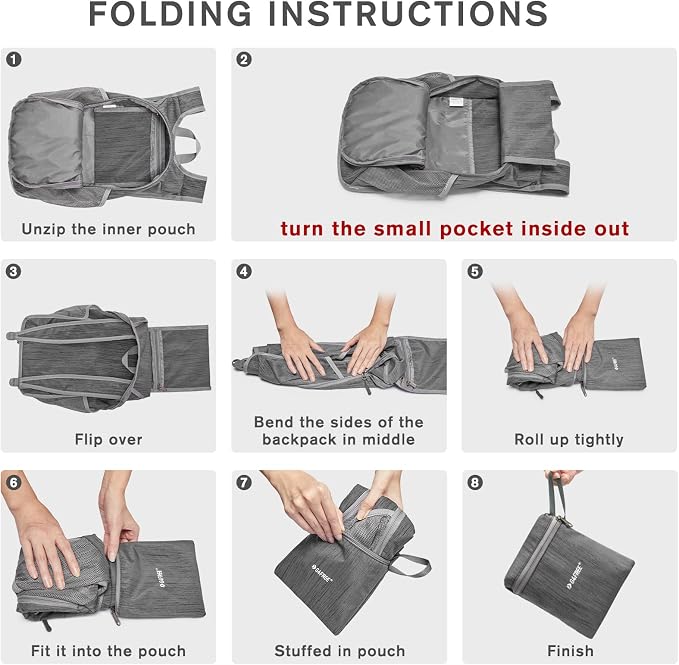 G4Free 10L Hiking Backpack Small Travel Hiking Daypack Lightweight Packable - Image 5