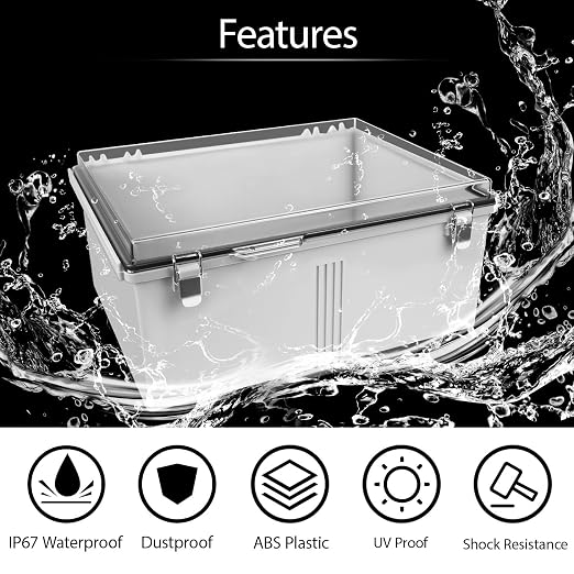LeMotech Electrical Box, IP67 Waterproof Hinged Clear Cover Stainless Steel - Image 3