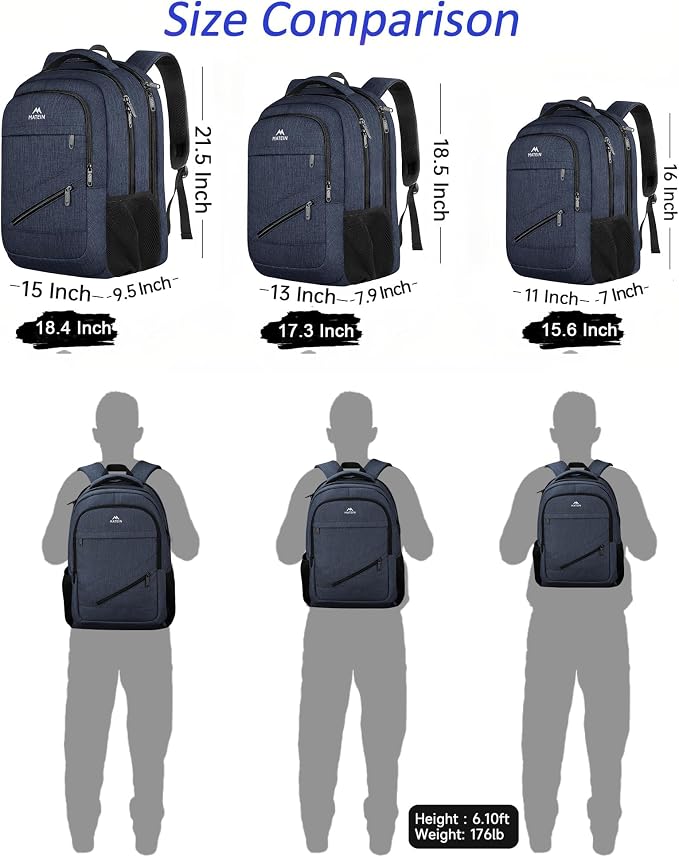 MATEIN 17 Inch Laptop Backpack, Large Work Backpack Travel Carry On TSA Approved - Image 8