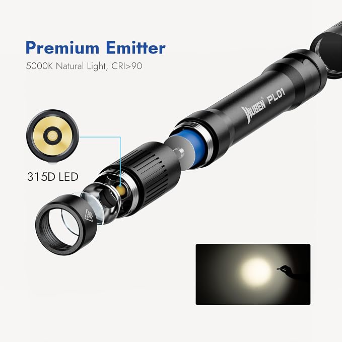 WUBEN PL01 Pen Light, 650 Lumens Pocket EDC Flashlight Rechargeable, Bright LED - Image 8