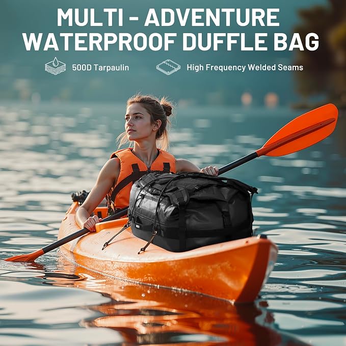 MIER Waterproof Duffel Bag Motorcycle Dry Bag Backpack Large Roll-Top Heavy - Image 8