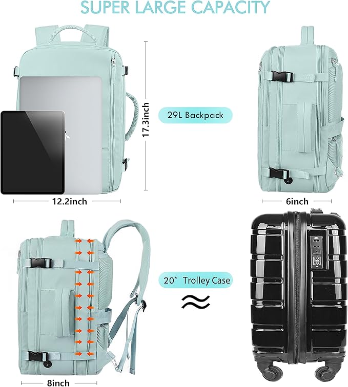 Beraliy Large Travel Backpack for Women Airline Approved, Carry On Backpack - Image 8
