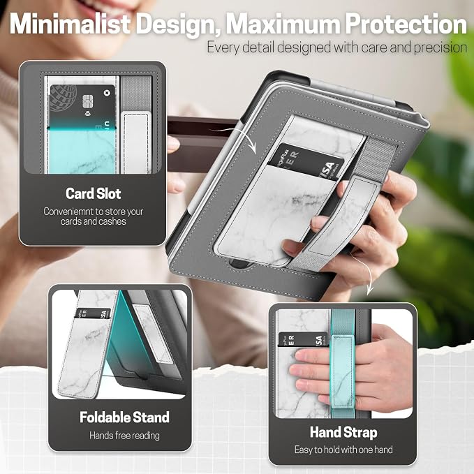 TNP Stand Case with Strap for Kindle Paperwhite 12th Gen 2024 / Kindle - Image 3