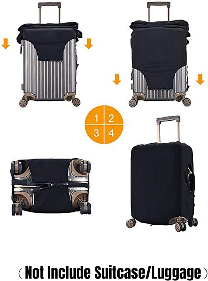 World Marks Luggage Cover for Suitcase and Luggage Tag Combination, Elastic - Image 3