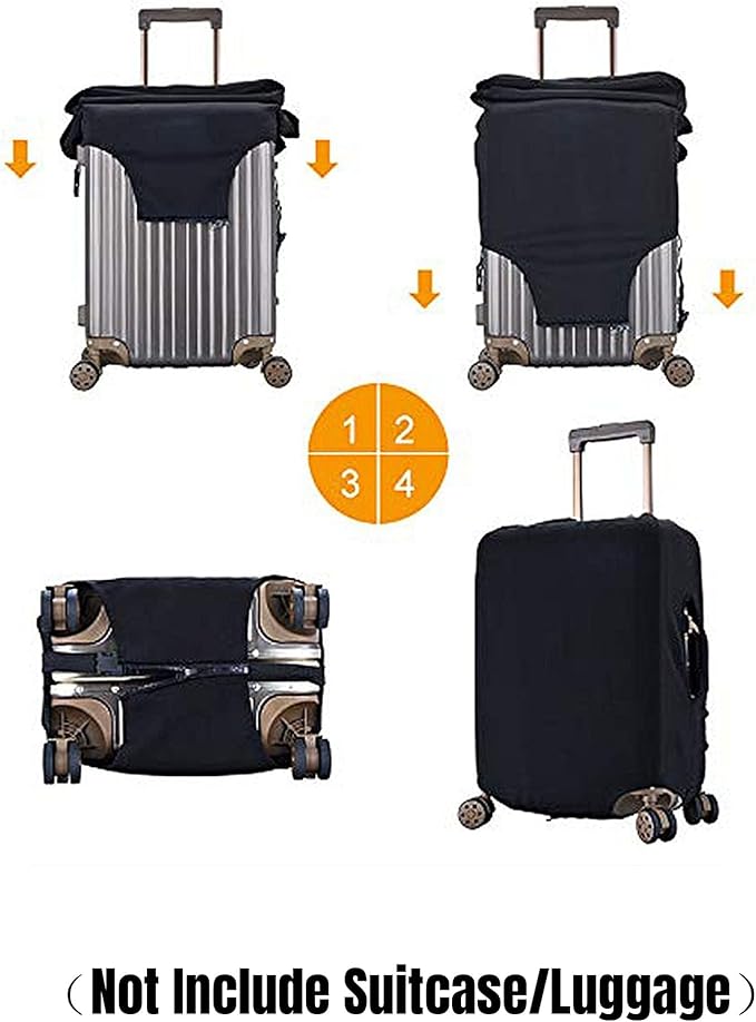 World Marks Luggage Cover for Suitcase and Luggage Tag Combination, Elastic - Image 3