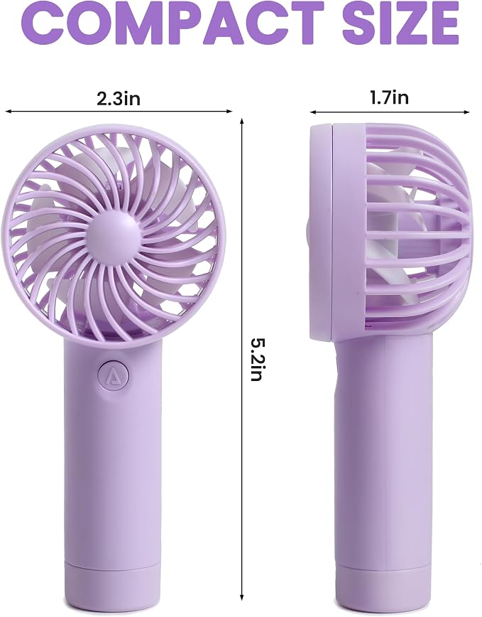 6 Pcs Mini Handheld Fan Bulk, 3 Speed Portable Personal USB Rechargeable Fan - Image 9