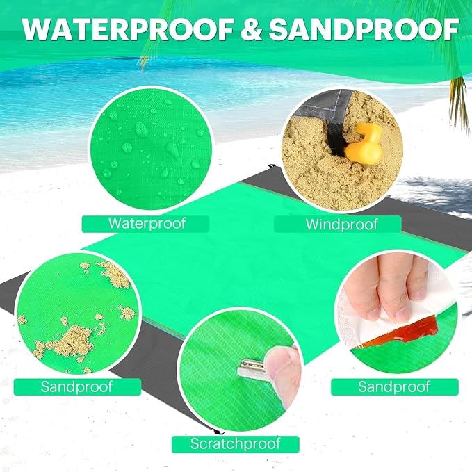 EASYFUN Beach Blanket Sandproof Oversized, Portable Picnic Mat - Image 4