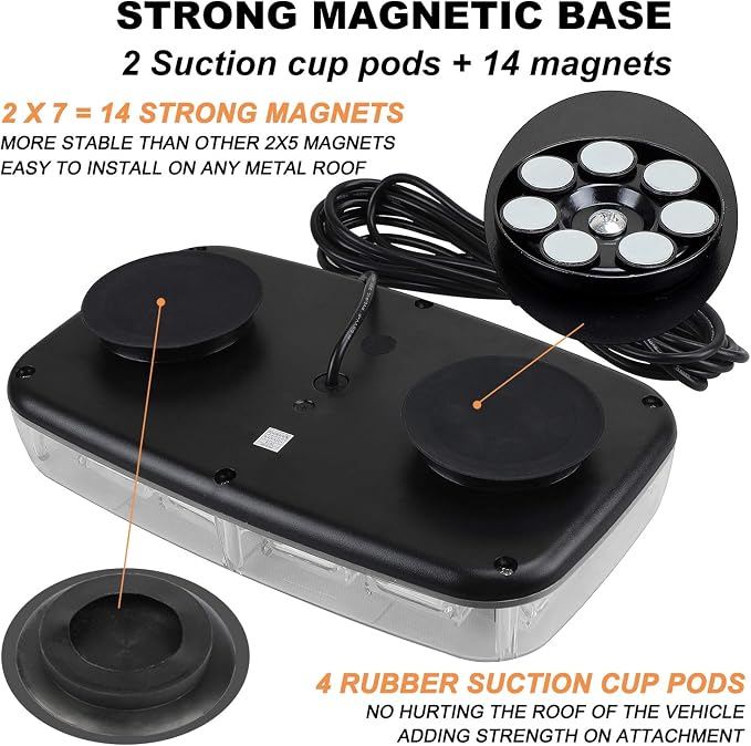 ASPL 48LED Roof Top Strobe Lights, High Visibility Emergency Safety Warning LED - Image 4