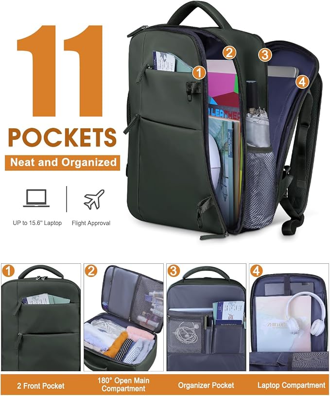 Capolo Travel Backpack for Women Men Waterproof Laptop Backpack Airlines - Image 4