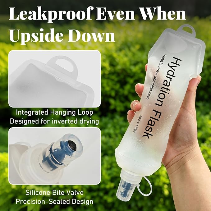 2Pcs 500ml Soft Flask, TPU Collapsible Soft Water Bottle - Image 3