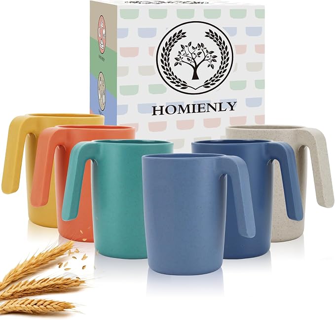 Homienly Wheat Straw Coffee Mugs, Alternative to Plastic Coffee Cups, by HOMIENLY
