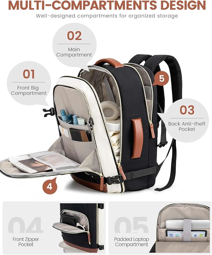 LOVEVOOK 50L Travel Backpack for Women Flight Approved, Carry on Backpack for - Image 4