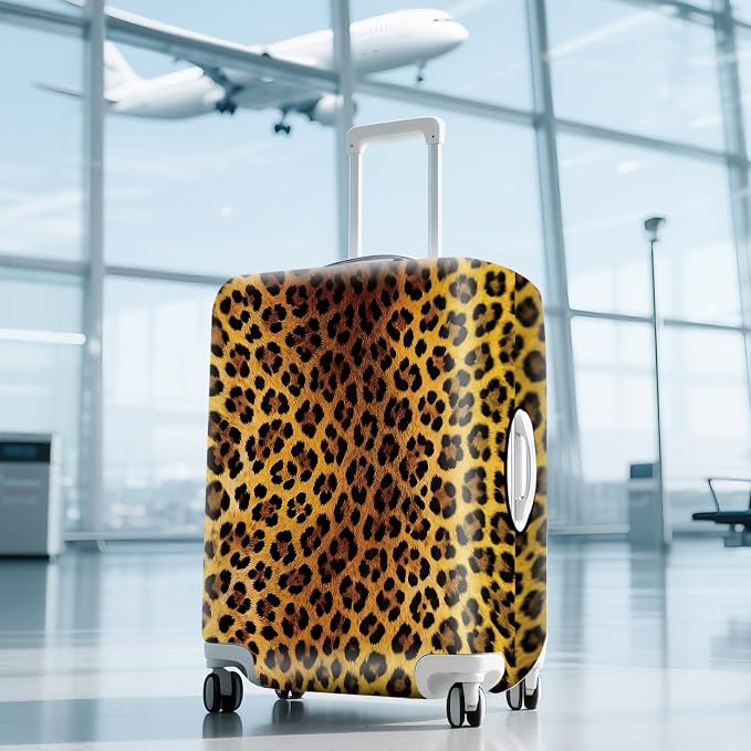 ANNA QUEEN Vintage Leopard Pattern Travel Luggage Cover -Stretchable Airplane - Image 9