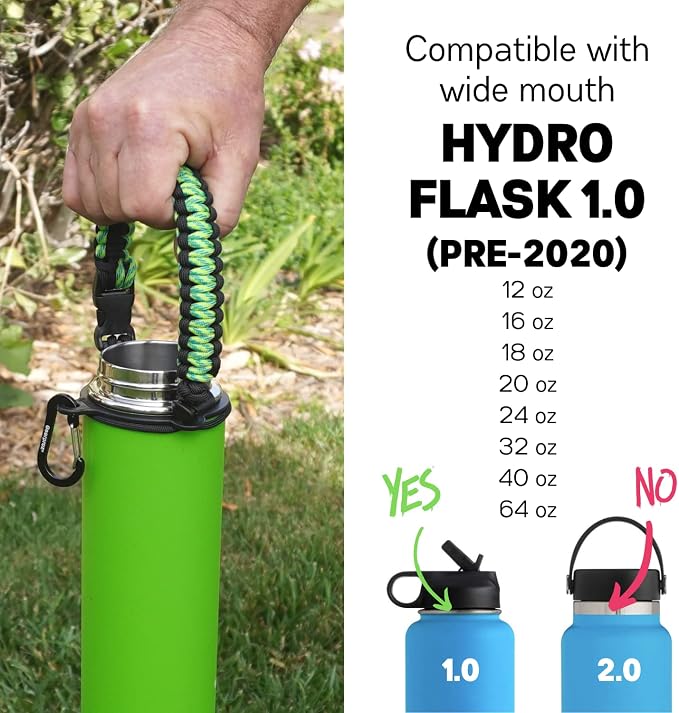 Gearproz HydroCord 1.0 Handle for Hydro Flask Wide Mouth Water Bottles - Image 3