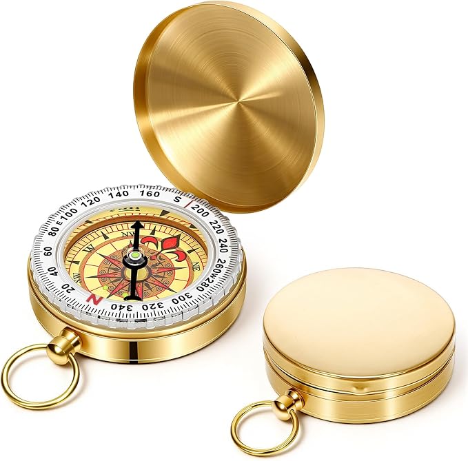 Brass Compass for Hiking Large Dial Pocket Compass by Unknown