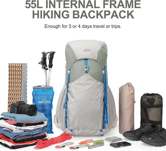 IX INOXTO 55L Internal Frame Waterproof Hiking Camping Backpack - Image 7