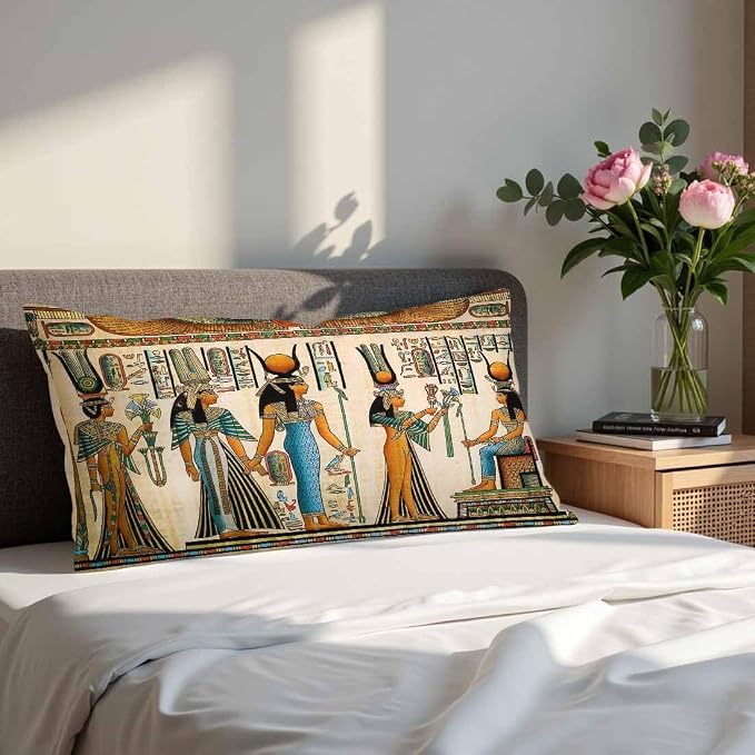 Old Egyptian Empire Couch Pillow Covers 12 X 20 0 Set of 2 Pillowcases - Image 4