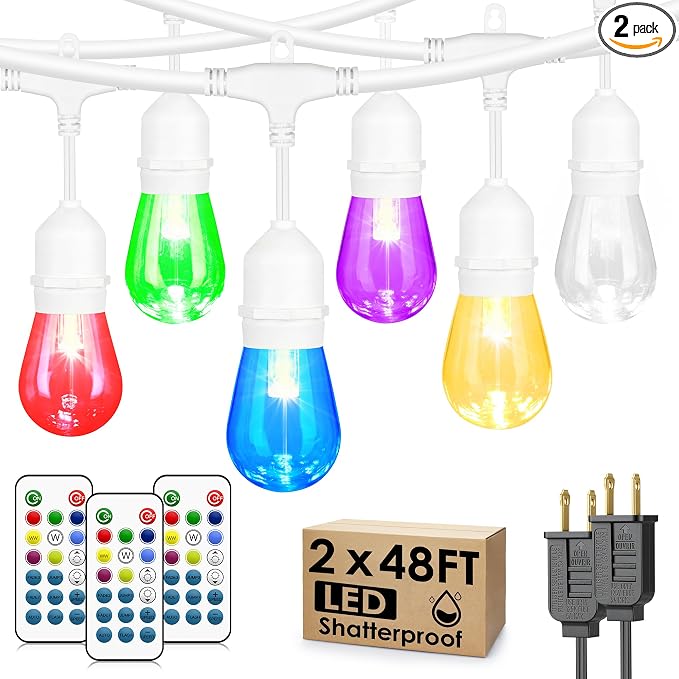 Larkvue 96FT RGBW Outdoor String Lights by Larkvue
