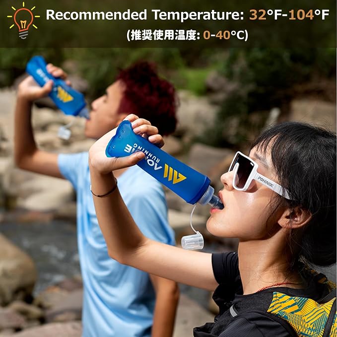 Azarxis TPU Soft Flask Collapsible Water Bottle Running Folding Gel Water - Image 5