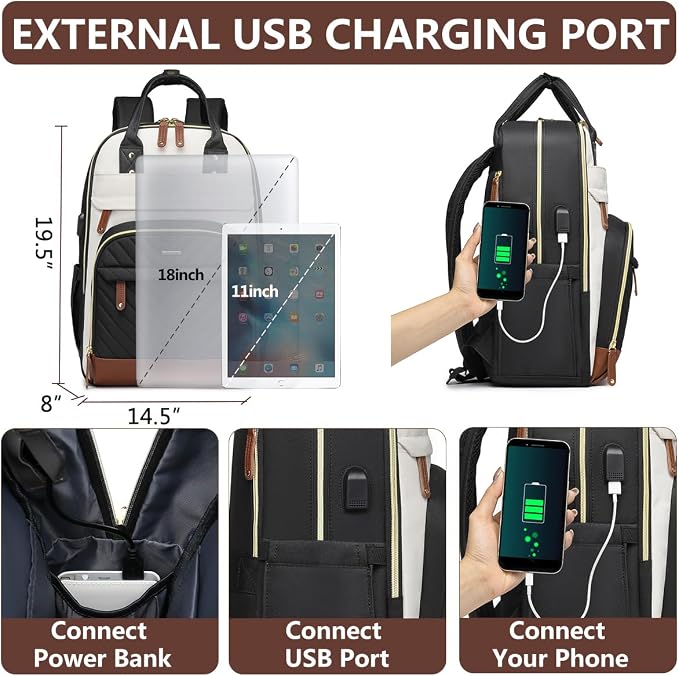 Laptop Backpack for Women Work Bookbag: 18 Inch College Backpacks - Image 4