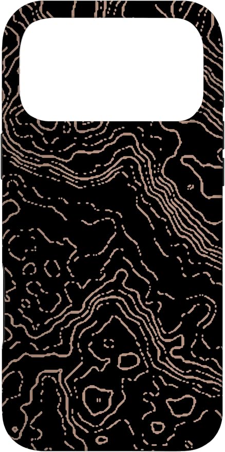Topography Black & Brown Abstract Pattern Topographic Map Case by Unknown