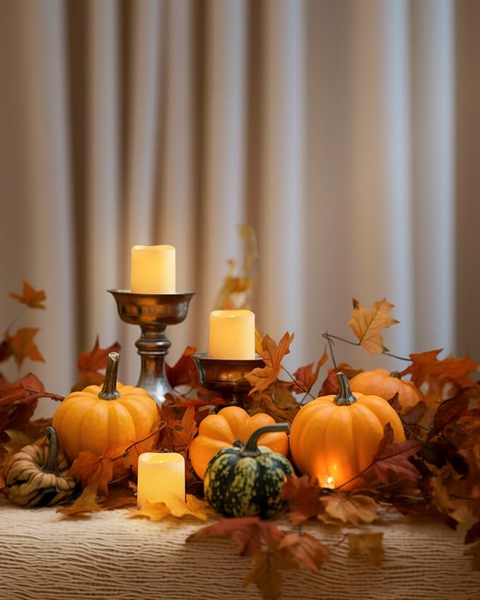 Homemory 12PCS Auto Timer Flameless Votive Candles, Flickering Battery Operated - Image 3