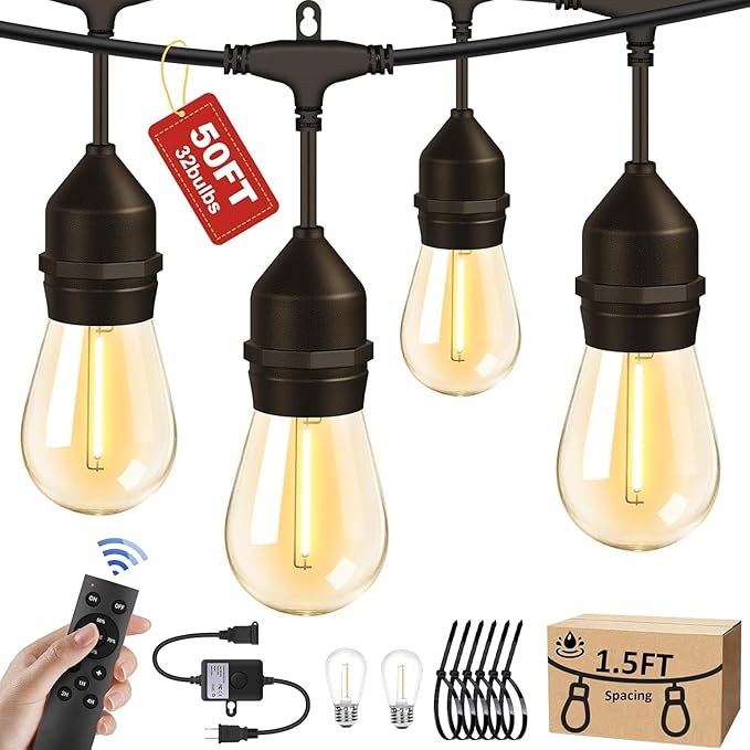 50FT Outdoor String Lights by QualityLightBulbLightofInnovation