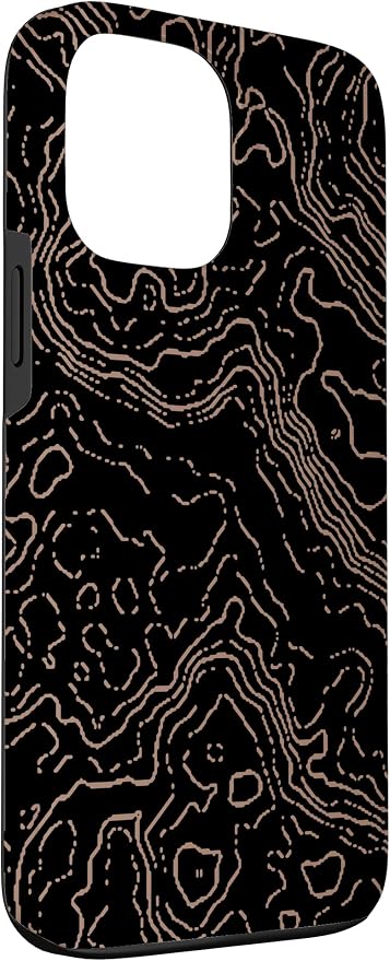 Topography Black & Brown Abstract Pattern Topographic Map Case - Image 3