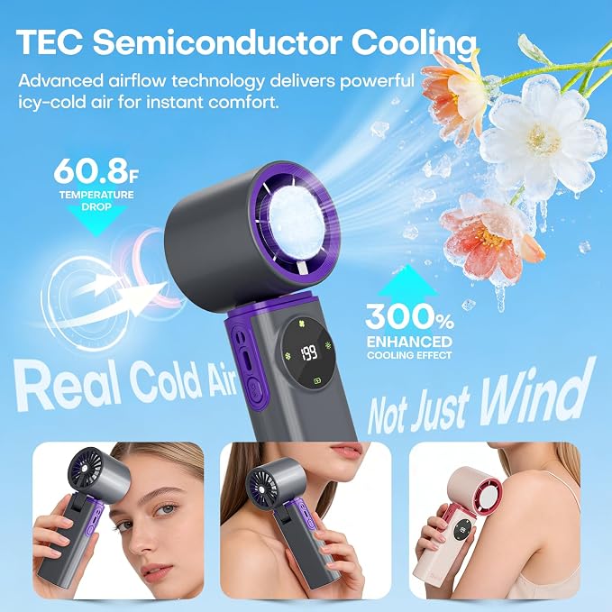 6000mAh Portable Handheld Fan - Image 2