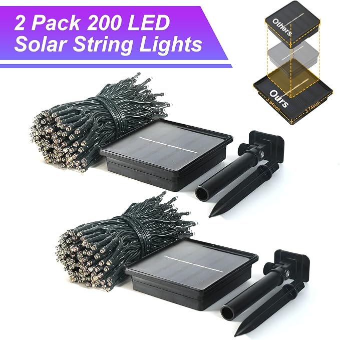 JMEXSUSS 2 Pack Solar String Lights Outdoor Waterproof, Total 400 LED 151FT - Image 9