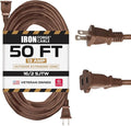 Iron Forge Cable 2 Prong Outdoor Extension Cord 50 ft, 16/2 SJTW 50 Foot Brown by IronForgeCable