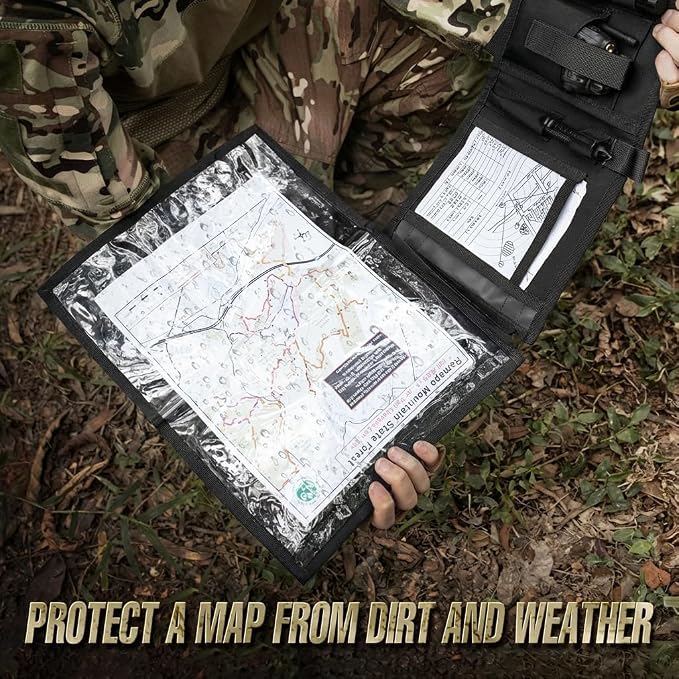KOSIBATE Map Case, Military Map Protector, Water-Resistant Map Pouch Holder - Image 3