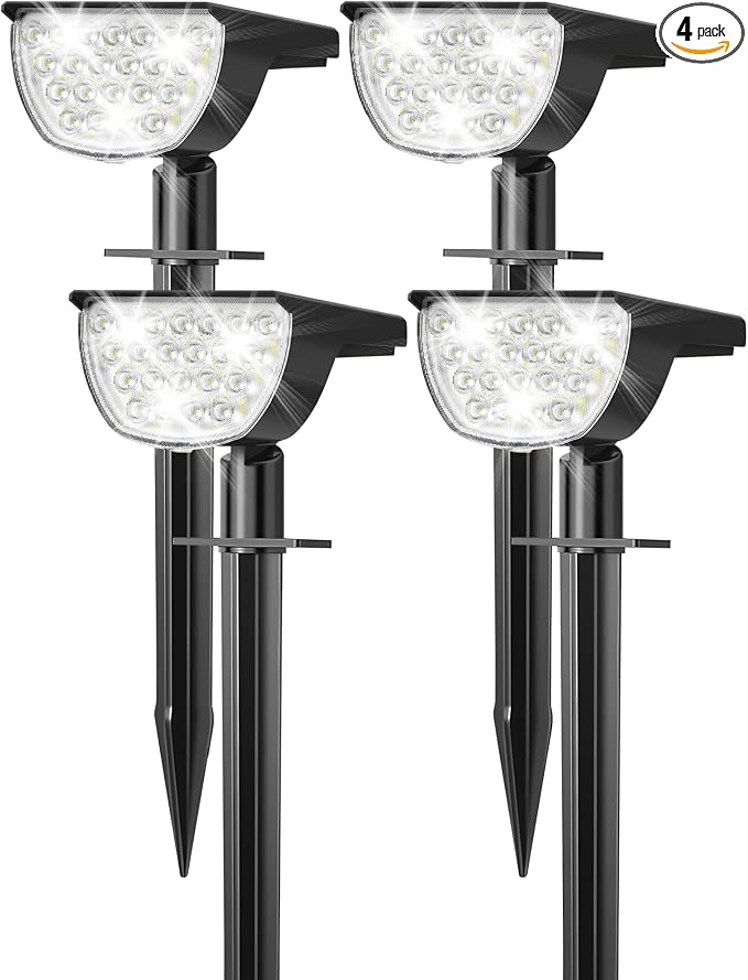 GKGG Solar Lights Outdoor Waterproof IP65, Solar Powered 76 LED 3 Lighting by GKGG