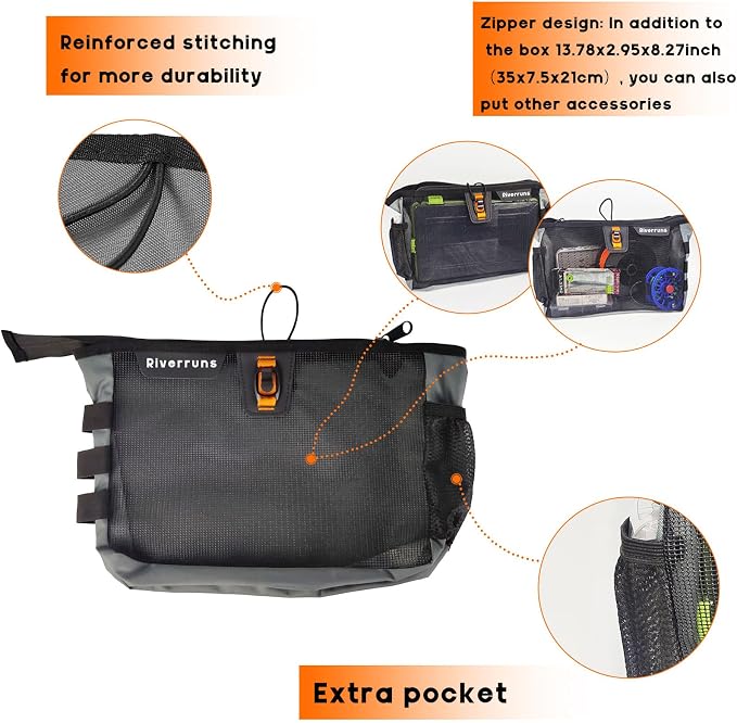 Mesh Storage Kayak Storage Compartments Set Attaches to Kayak Seat or T-track - Image 6