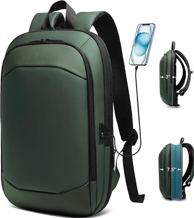 Business Backpack 17 Inch Slim Expandable Waterproof Travel Laptop Backpacks by hkbag