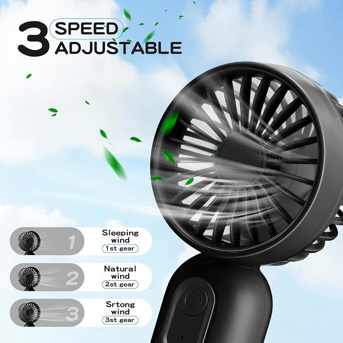 Rossesay 3 Pcs Mini Portable Fan Bulk Cute Handheld Lightweight Small Little - Image 4